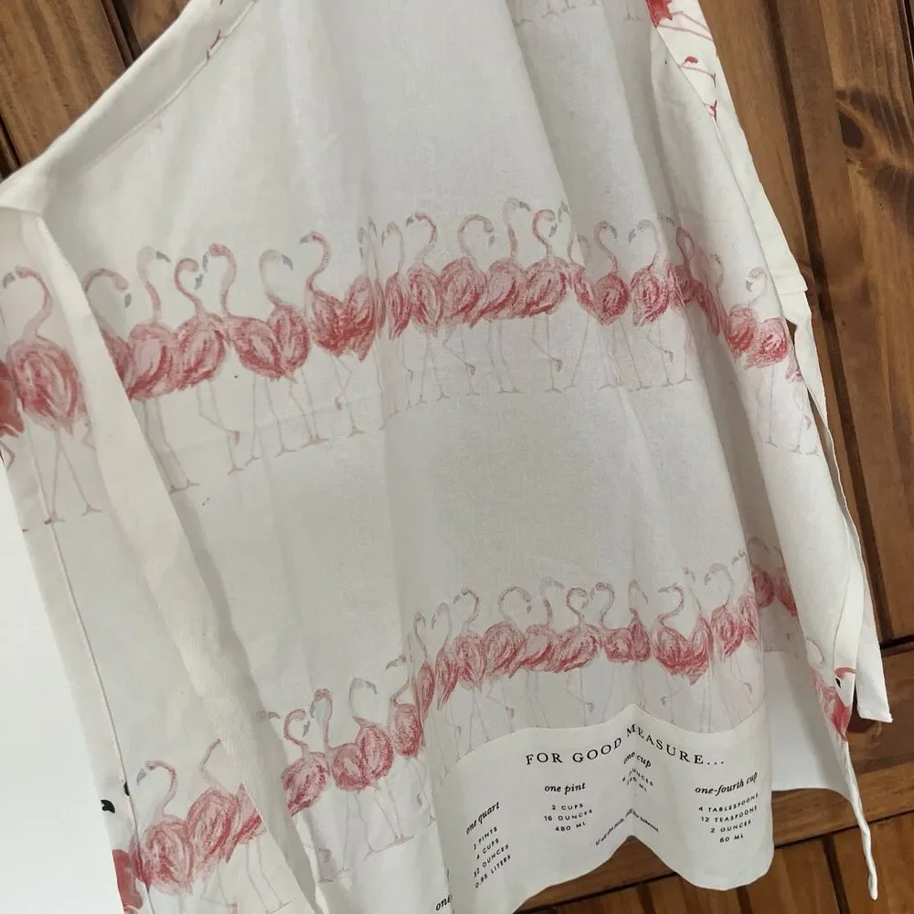 KATE SPADE All in Good Taste Strut Your Stuff Pink Flamingos Bib Apron Cotton